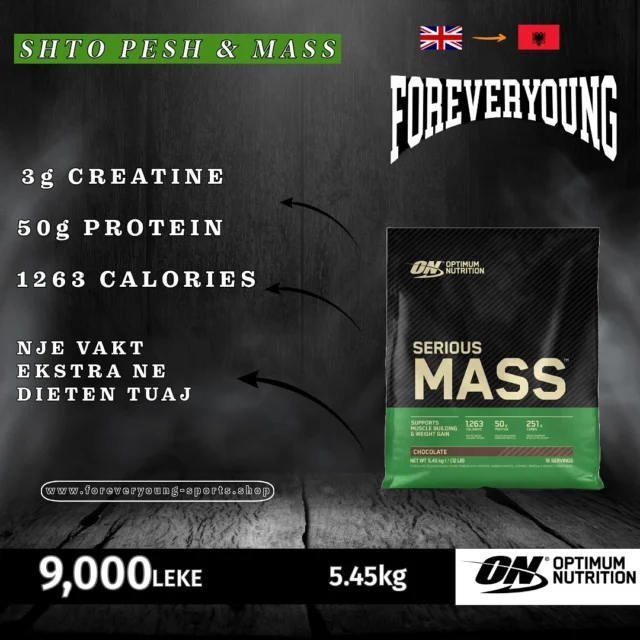 Serious Mass (5.45Kg) 

🚛 FREE DELIVERY 🤝

Produktet jan 100% origjinale sjell nga magazina kryesore e Optimum Nutrition ne UK 🇬🇧🇦🇱

Na kontaktoni per porosi ne Whats up ose ne faqen e webit ku mund te zgjidhni produktin qe ju deshironi te vendosni te dhenat dhe ne kujdesemi qe tja u sjellim , taksimi i pageses behet cash .

Whats up: +447882281103 📞

#foreveryoung #supplement #albania #unitedkingdom #bodybuilding #wrestling #boxing #athlete #optimumnutrition #foreveryoungsports #gym #protein #creatine #seriousmass